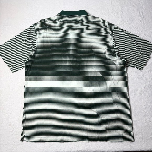 Masters Shirt Mens XL Green Striped Golf Polo 100% Pima Cotton Amen Corner - Picture 2 of 6